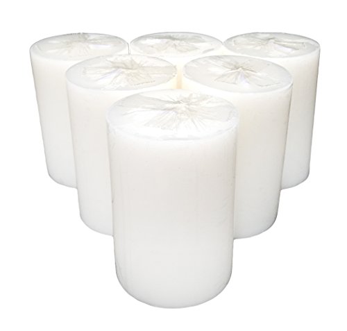 Collumino - velas, 30 horas, tamaño 8 x 5,5 cm, Blanco, Pack de 6