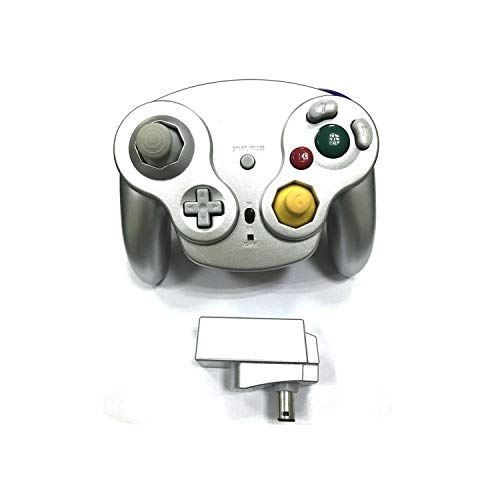 Controlador de juegos USB | Controlador inalámbrico de juegos de 2.4GHz para NGC Game Pad para Game-Cube para Wii Not Blue Tooth-Silver-