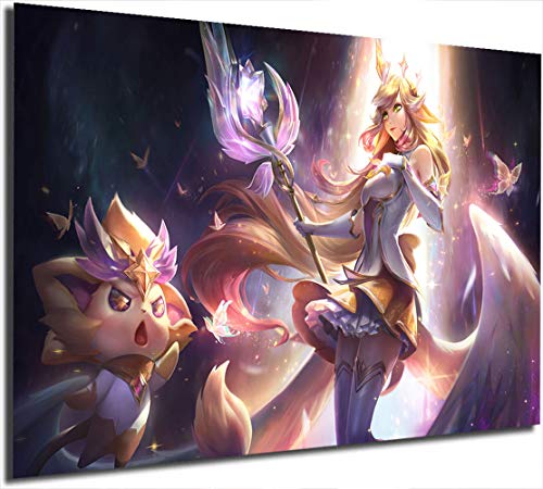 Coobals League Legends - Póster decorativo para pared de baño, 61 x 91 cm, diseño de guardián de estrellas Soraka Prestige