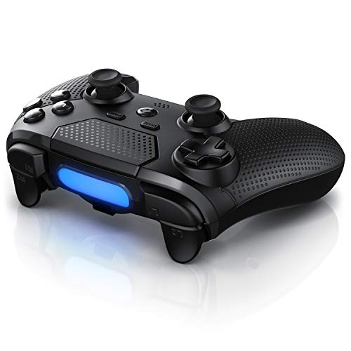 CSL - Gamepad - Controlador inalámbrico para Playstation PS5 PS4 PS4 Pro PS4 Slim - Mando DualShock - Conexión Bluetooth o cable - Barra de luz - Touchpad - Botón Home - Altavoz – Batería recargable