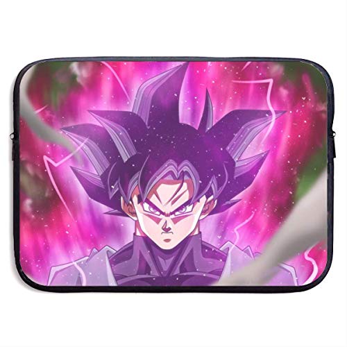 Cute Bi Funda para Portátil Funda para Bolsa Dragon Ball Goku Tela Impermeable Negra Funda para Portátil 15 Pulgada