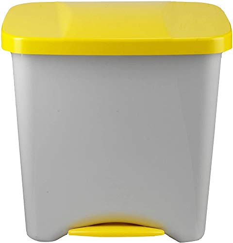 Denox Cubo Basura ecológico, Amarillo y Gris Claro, Centimeters, 50