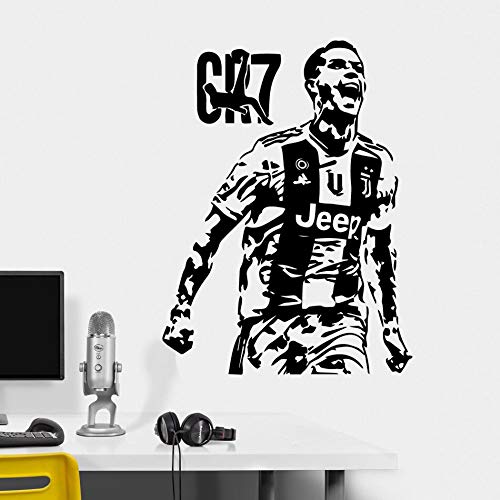 DIY vinilo calcomanía decoración del hogar Serie A Ju-ven-tus Super Star Football Sport Player CR7 Cristiano Ronaldo Soccer Wall Sticker Boy Bedroom Kids Gift Poster