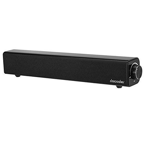 Docooler Altavoz Bluetooth 4.0 Barra de Sonido 20W 10W Dual Drivers Deep Bass AUX-IN de Reproducción de Música 4400mAh Incorporado Negro Batería para TV PC Tablets Teléfonos Inteligentes