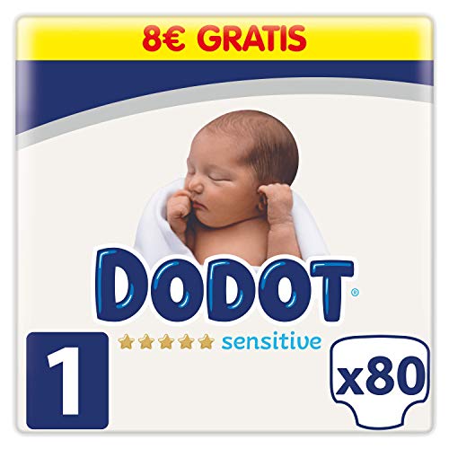 Dodot Sensitive Pañales Talla 1, 80 Pañales, 2-5kg