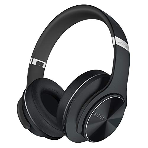 DOQAUS Auriculares Inalámbrico Diadema, [52 Hrs de Reproducir] Hi-Fi Sonido, Cascos Bluetooth con 3 Modo EQ, Micrófono Incorporado y Doble Controlador de 40 mm, para Móviles/Xiaomi/TV (Negro)