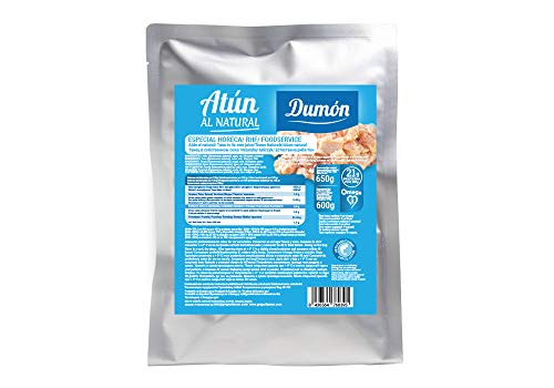 DUMON - NUEVO - 1 unidad de 650 gramos de Conserva de Atún al Natural, En Su Propio Jugo. Contiene 21 gramos de PROTEÍNA. (650)