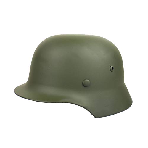 DYB Casco de Acero alemán de Seguridad Casco de Acero del ejército alemán Casco de Motocicleta de la Segunda Guerra Mundial (Color : Army Green, Size : One Size)