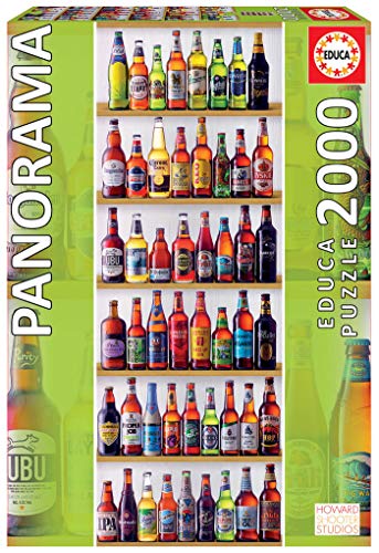 Educa-Cervezas del Mundo Panorama Puzzle, 2000 Piezas, multicolor (18010)