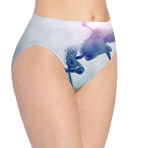 Elaine-Shop 3D Print Soft Ropa interior de mujer Amazing Robot Fashion Flirty Sexy Lady 's Bragas Calzoncillos, M (Cintura: 34cm)