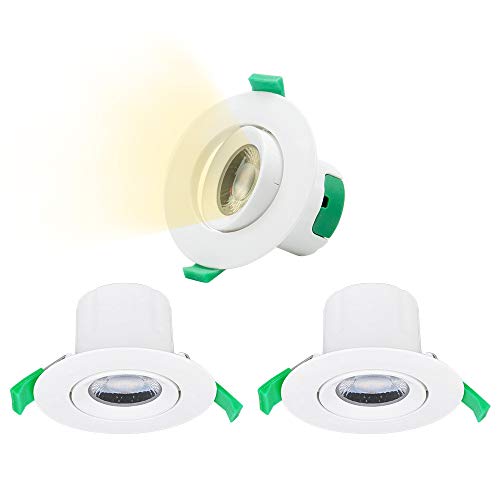 ENUOTEK Lamparas Focos LED Plafones de Techo Empotrables Downlight LED Ajustable 7W Luz Calida 3000K 600Lm Agujero del Techo 70-75MM Dirección de Iluminación Ajustable, Lot de 3