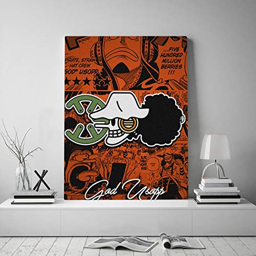 EUpMB Cuadros Modernos Impresión de Imagen Artística Digitalizada One Piece Usopp Sogeking Anime 45x60cm Material Tejido no Tejido Impresión Artística Imagen Gráfica Decoracion de Pared