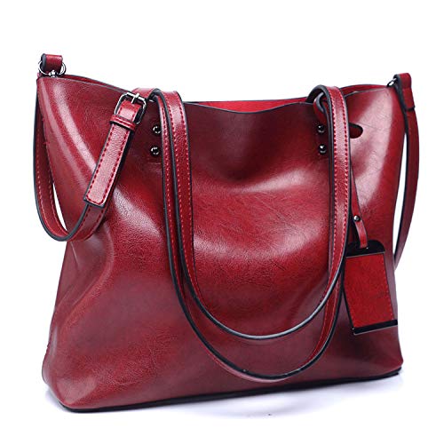 EVEOUT Bolso de Cuero Vegano Suave para Mujer,Bolsos de Mano Retro, Bolso de Hombro con Asa Superior para el Trabajo Casual, Bolso Clásico de Hobo con Borla Bolsas de Viaje para Mujer