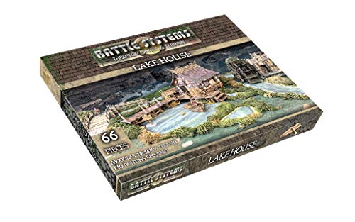 Fantasy Battle Systems Wargames Terrain - Lake House - Multi Level Tabletop War Game Board - Wargaming 40K Universe - BSTFWE004