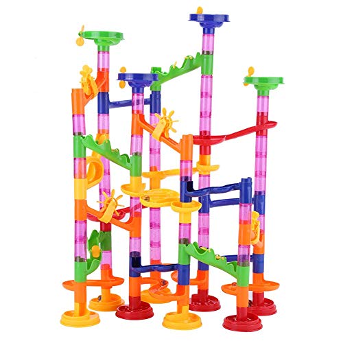 Fdit Marble Run Track Juguete 29/80 / 105 Unidades Mármol Maze Race Juego Educativo Bloques de Construcción Regalo Navidad Cumpleaños de Juguete Inteligente para Niños(105PCS（678-7）)