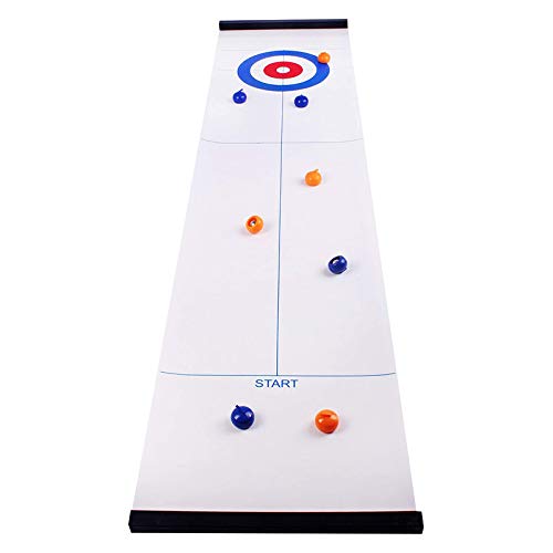 fenjinsheng Juego de Curling de Mesa, Compacto Juego Familiar para ni?os y Adultos,es rápido y fácil de configurar y Tan Compacto para Almacenamiento