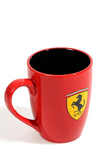 Ferrari Scuderia, Taza roja Scudetto con interior negro en contraste, 2018, F1, producto oficial