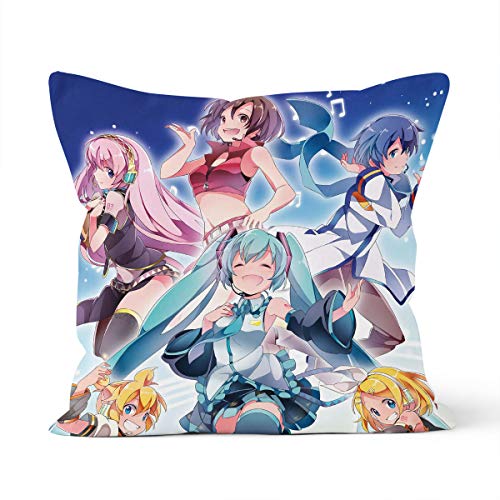 Funda de cojín de diseño animado Hatsune Miku Home Dormitorio, cojín decorativo, tamaño 40 x 40 cm