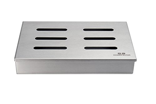 GA Homefavor Grill Fumador Caja para Fumadores con Parrilla Antiadherente de Acero Inoxidable