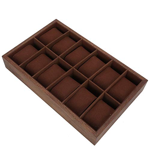 Garosa Caja de presentación de Relojes, Caja de Almacenamiento Simple de Madera de 12 Rejillas para Reloj de Pulsera, joyería, Pulsera, colección, Organizador, Manualidades