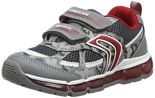 Geox J Android Boy C, Zapatillas Niños, Grey (Grey/Red C0051), 32 EU