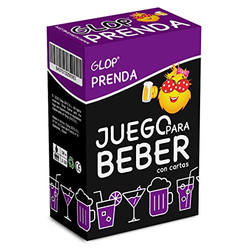 Glop Prenda - Juego para Beber con Prendas - Juego de Cartas para Fiestas - Juego de Mesa - Strip Poker- 100 Cartas