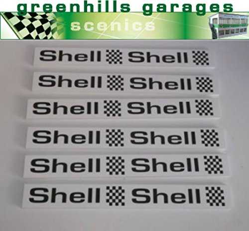 Greenhills Scalextric Slot Car Pit Wall White - Shell x 6 1:32 Scale MACC217