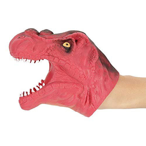 Guantes de Marioneta de Mano de Dinosaurio, Juguetes de Dragón de Goma con Cabeza de Tiranosaurio de 6 Pulgadas para Niños Jurassic World