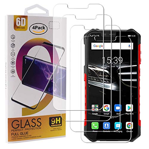 Guran 4 Paquete Cristal Templado Protector de Pantalla para Ulefone Armor 6E Smartphone 9H Dureza Anti-Ara?azos Alta Definicion Transparente Película