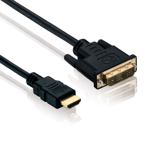HDSupply HC020-015 Cable de enlace simple HDMI / DVI-D de alta velocidad HDMI-A macho (19 pines) a DVI-D macho (18 + 1 pines) 2 veces blindado contactos chapados en oro, 1,50m, negro