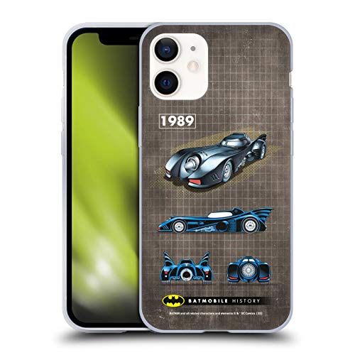 Head Case Designs Oficial Batman DC Comics 1989 Película Historial de batmóviles Carcasa de Gel de Silicona Compatible con Apple iPhone 12 Mini