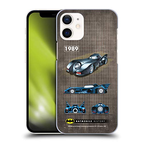 Head Case Designs Oficial Batman DC Comics 1989 Película Historial de batmóviles Carcasa rígida Compatible con Apple iPhone 12 Mini