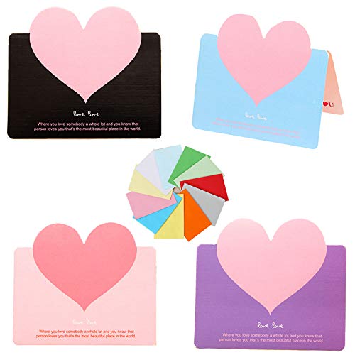 Heart Tarjetas de Agradecimiento Tarjeta de Amor para Cumpleaños Sobres para Tarjetas de Regalo Adecuado para Acción de Gracias, Navidad, Día de San Valentín,Cumpleaños,Bodas,80 Piezas