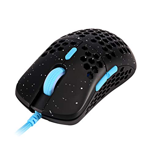 HK Gaming Mira S Ratón para Juegos con Cable Ambidiestro Honeycomb Ultralight RGB - 12000 cpp - 6 Botones - 61 g (Mira-S, Phantom)