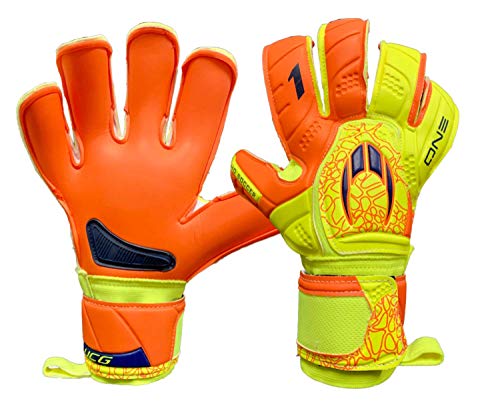 HO Soccer One Kontakt Evolution Orange Spark Guantes De Portero, Unisex niños, Naranja/Lima, 5