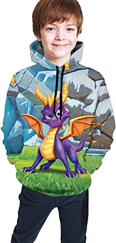 HUASHUZI Sudaderas con Capucha 3D Niños/Niñas/Niños SP-yro The Dragon Sudadera Juvenil Bolsillo con Capucha para Adolescentes 7-20 Y XL(18-20)