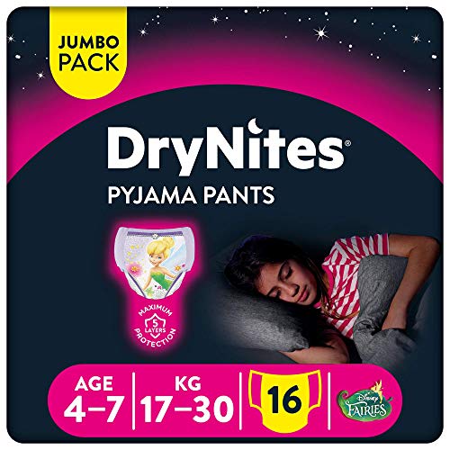 Huggies DryNites, 4 - 7 años niña, 16 pañales