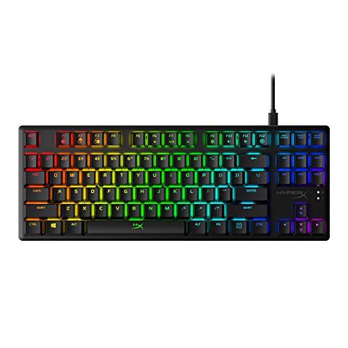 HyperX HX-KB7AQX-US Alloy Origins Core, Teclado Mecánico para Juegos RGB, Tenkeyless (87 keys), Interruptores HyperX Aqua, (QWERTY - US Layout)