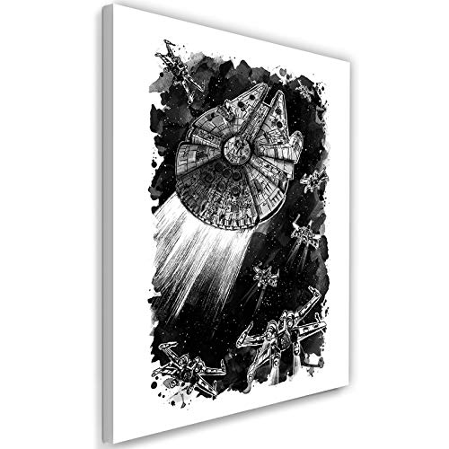 Imagen Moderno Rebel Assault Impresión Lienzo blanco y negro 40x60 cm
