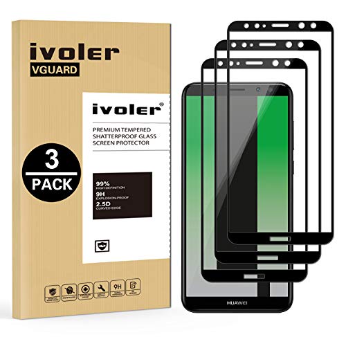 ivoler [3 Unidades] Protector de Pantalla para Huawei Mate 10 Lite, [Cobertura Completa] Cristal Vidrio Templado Premium, [Dureza 9H] [Anti-Arañazos] [Sin Burbujas]