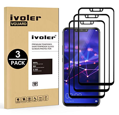 ivoler [3 Unidades] Protector de Pantalla para Huawei Mate 20 Lite, [Cobertura Completa] Cristal Vidrio Templado Premium, [Dureza 9H] [Anti-Arañazos] [Sin Burbujas]