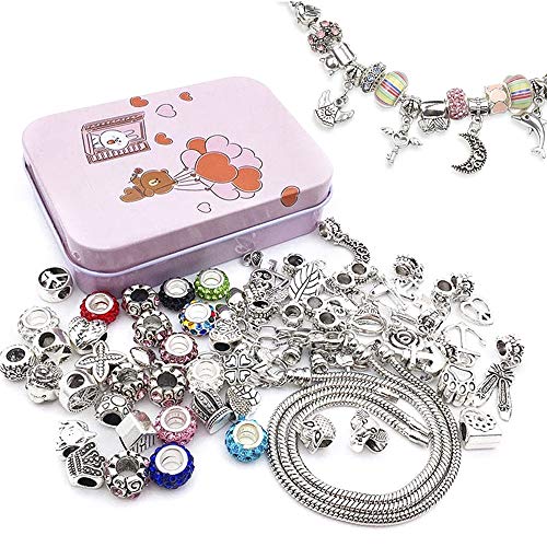 IWILCS 69 PCS Pulseras Para Hacer Manualidades, kit de manualidades de joyas para niños, Juego de pulseras de abalorios pulsera de abalorios para niños para adolescentes y niñas