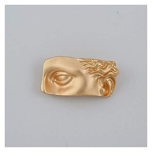 Jfsmgs Broche Exagerado, Divertido, Abstracto, Mate Oro, Metal, Accesorios Occidentales, Media Cara, Retrato, Broche de Mujeres, Accesorios de Fiesta (Metal Color : 05)