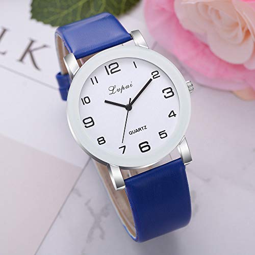 jieGorge Reloj de Mujer, Reloj de Pulsera de Cuero Informal para Mujer Reloj de Pulsera analógico, Joyas y Relojes (G)