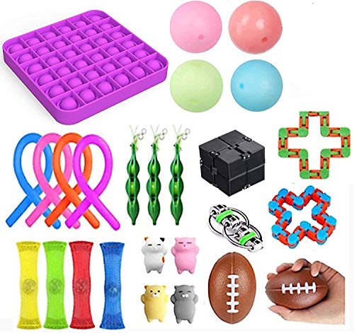 Juguete sensorial fidget set de herramientas para apretar bolas para aliviar el estrés y la ansiedad, juguete para niños adultos, bola sensorial, bola de mármol Push Pop Bubble Squeeze Mesh Ball