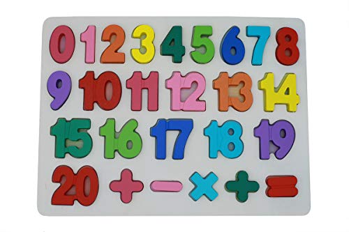 KanCai 1-20 Bebé Número de Madera Que aprende Jigsaw Puzzle Board Shape Numbers Puzzle Toy para niños