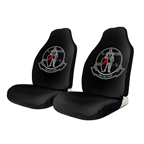 KDU Fashion Car Seat Protector,Us_Navy Strike Fighter Squadron 154 Insignia Auto Car Seat Cover, Cómodos Protectores De Asientos Delanteros para El Conductor del Vehículo SUV,2pcs