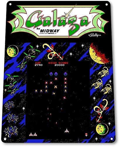 KGPE0WRF5S Decoración de pared interior Galaga Arcade Sala de Juego Arte Marquesina Consol Cartel de metal de 20,3 x 30,5 cm