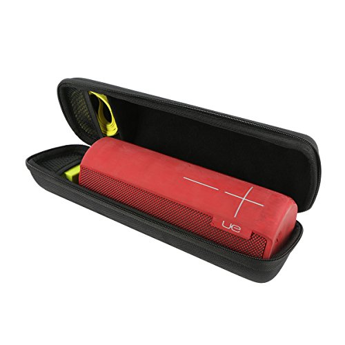 Khanka Duro EVA Viaje Estuche Bolso Funda Case para Ultimate Ears Logitech UE MEGABOOM - Altavoz portátil Bluetooth Speaker. El bolsillo de malla para el cable USB - Negro