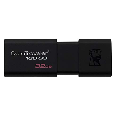 Kingston DataTraveler 100 G3 -DT100G3/32GB, USB 3.0, Flash Drive, 32 GB, Negro